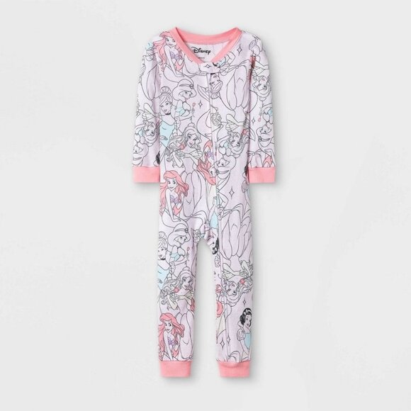 Disney Princesses Baby Girls' Snug Fit Union Suit Pink 9M - Picture 1 of 3